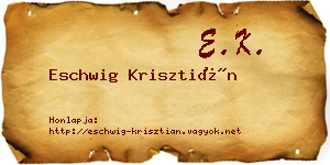 Eschwig Krisztián névjegykártya
